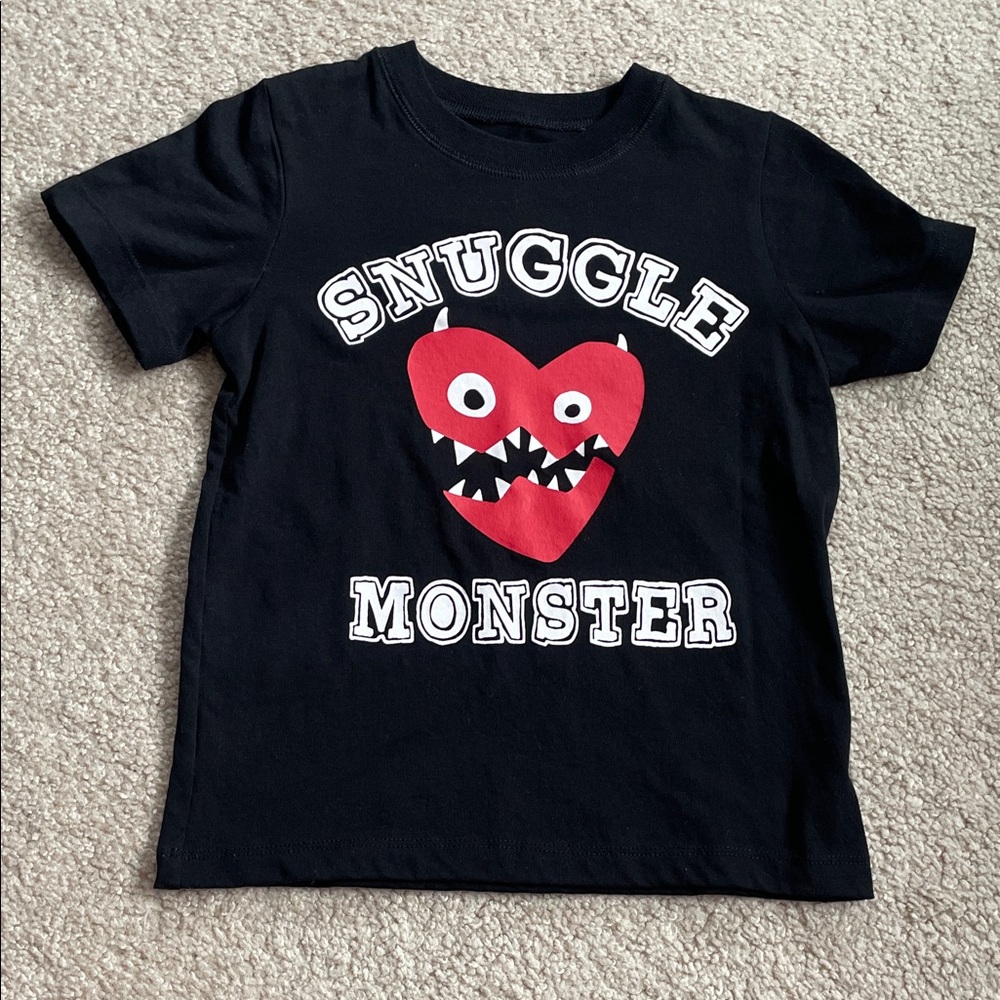 City Streets Snuggle Monster Tee - Black and Red